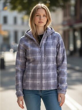 FREE Country Lined Hooded Purple Zip Up Winter Jacket